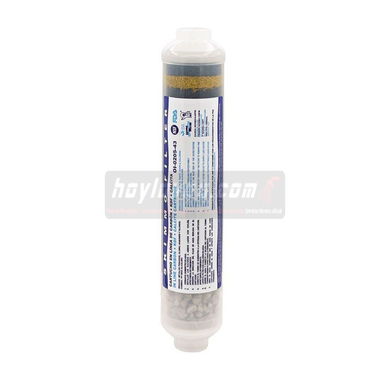 Postfiltro Remineralizador de calcita + KDF + carbón